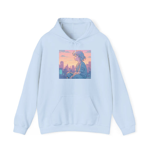 Hooded Sweatshirt Lofi/Vaporwave Design - Oceanfront Products