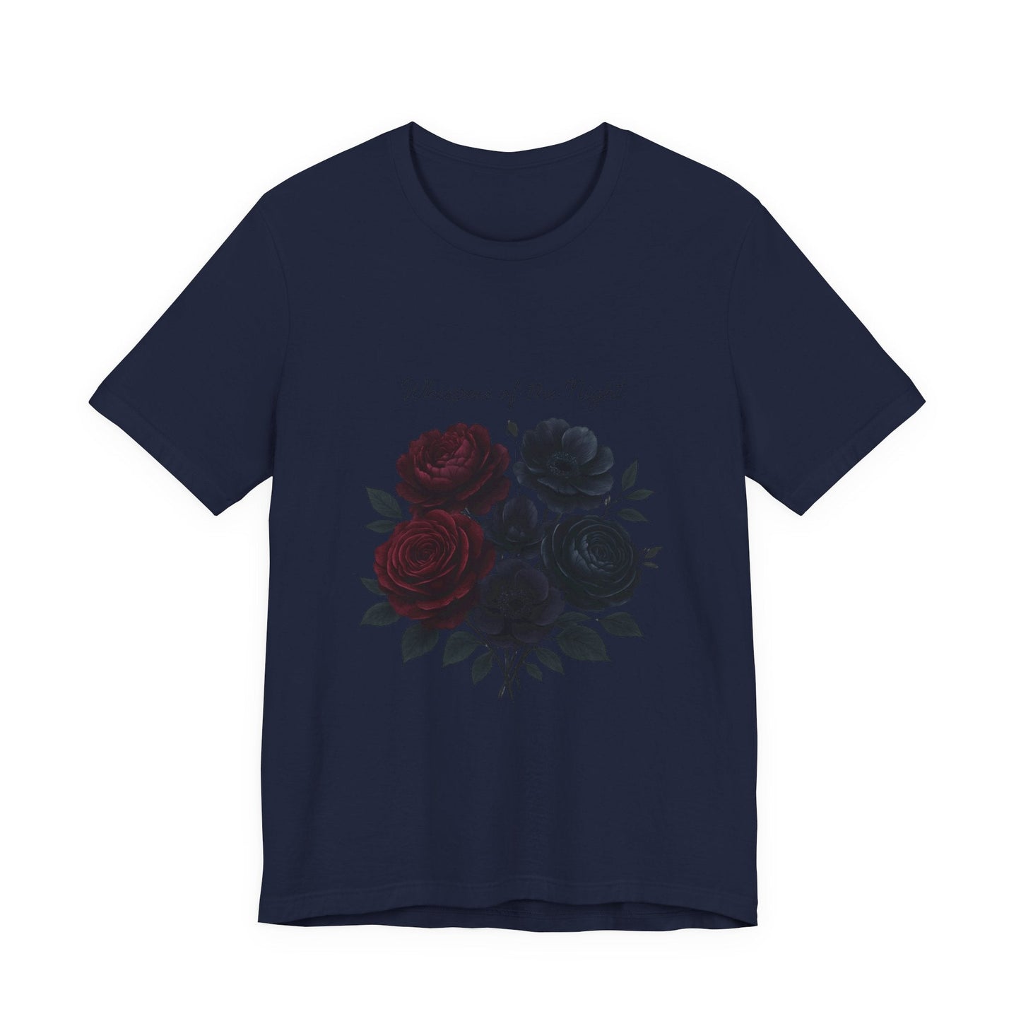 Whispers of the Night floral bouquet T-Shirt | dark roses Printify