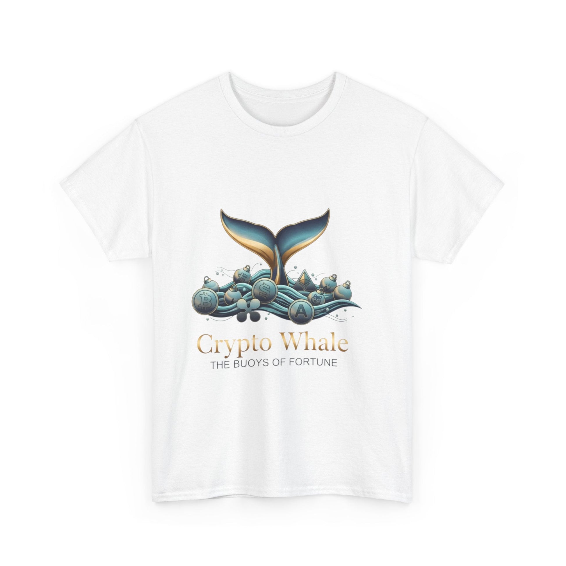 Crypto Whale T-Shirt — "Crypto Whale: The Buoys of Fortune" Graphic Tee Printify