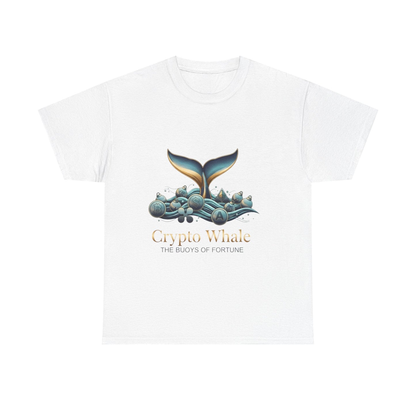 Crypto Whale T-Shirt — "Crypto Whale: The Buoys of Fortune" Graphic Tee Printify