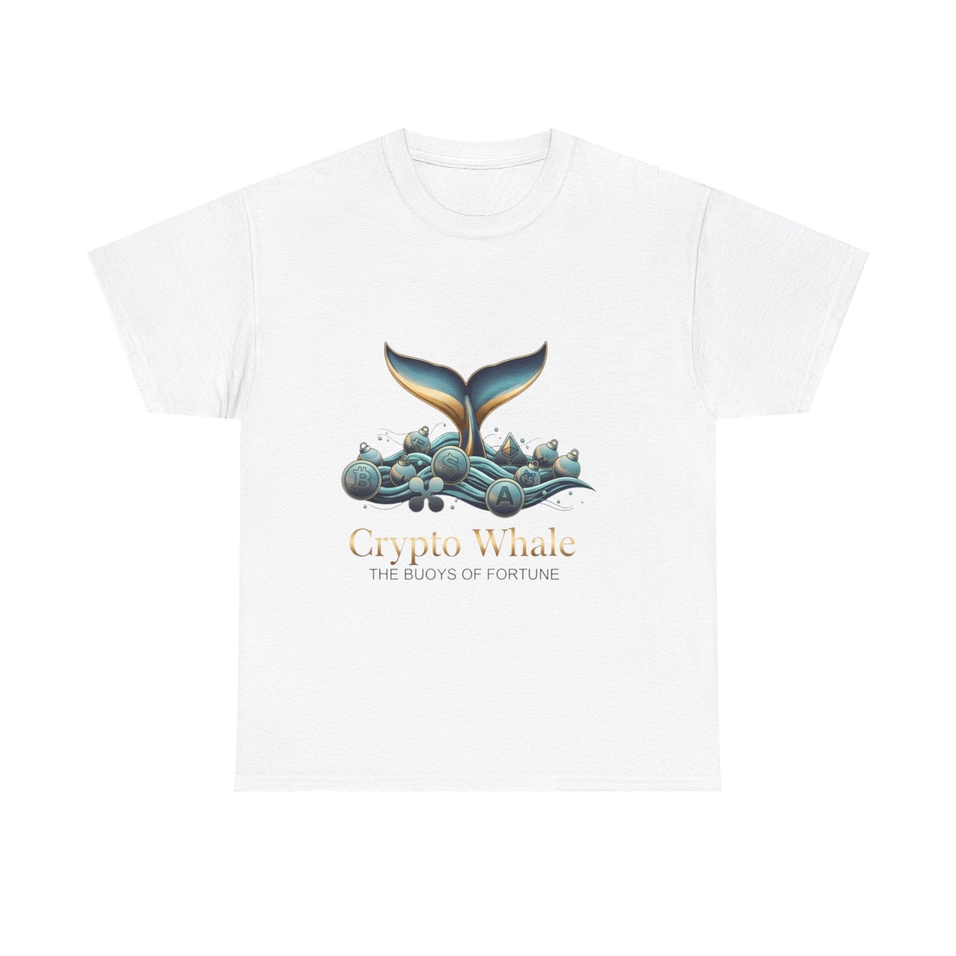 Crypto Whale T-Shirt — "Crypto Whale: The Buoys of Fortune" Graphic Tee Printify