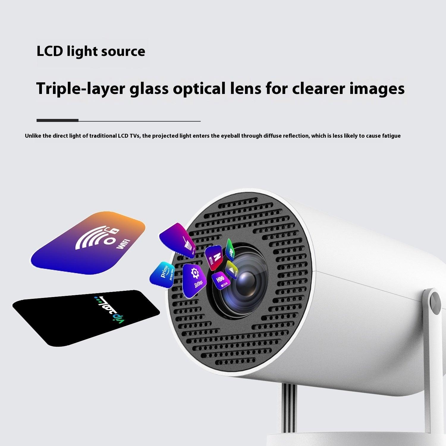 Portable Projector Small Straight Projector For Home Use 180 Degrees Projection Angle Automatic Focus Home Video Projector - Oceanfront Products