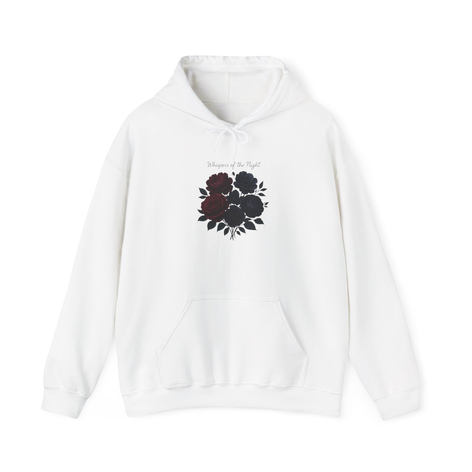 Black Floral Bouquet Hoodie | Minimal Flower Graphic Oceanfront Products