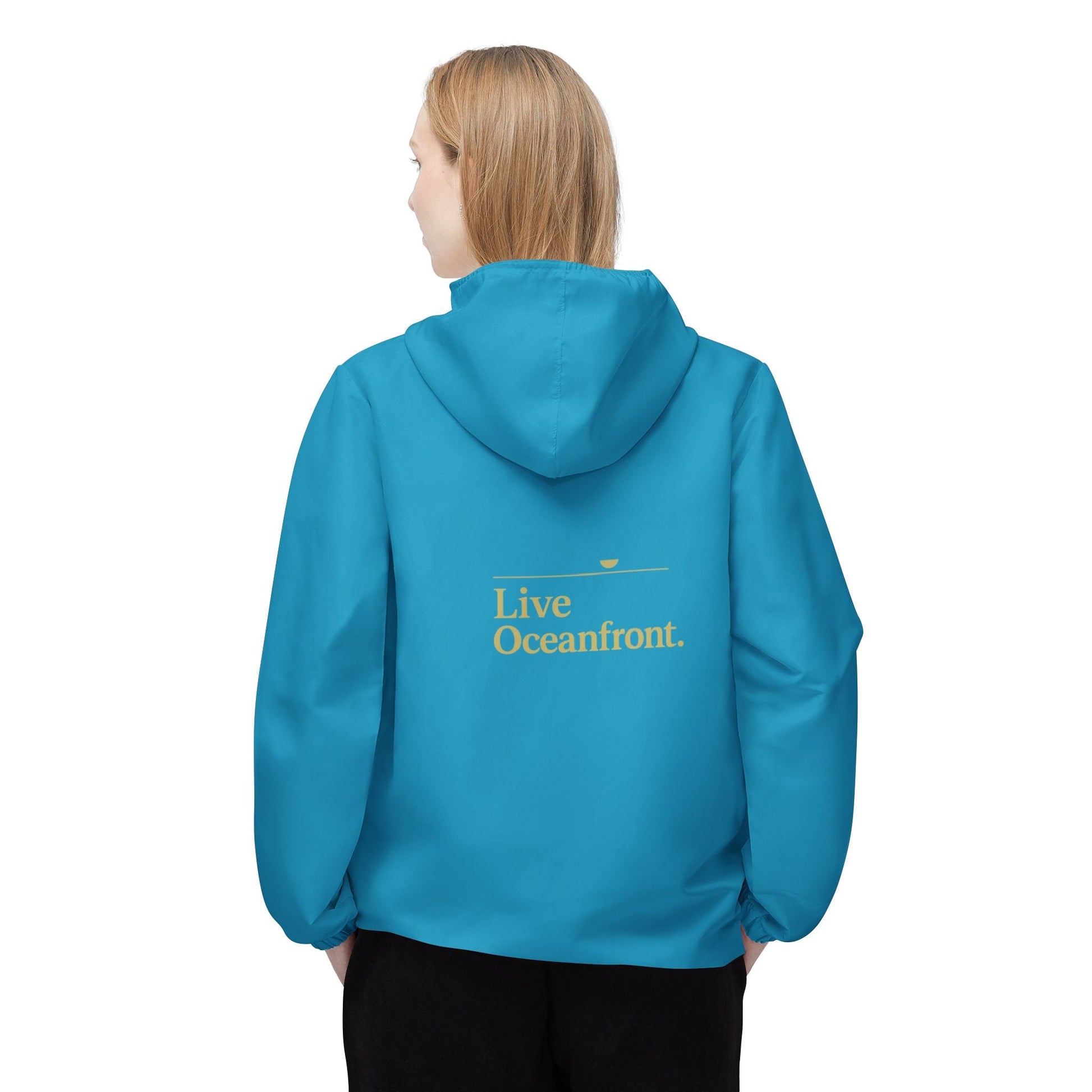 Oceanfront “Horizon” Windbreaker – Lightweight Travel Jacket | Women’s Coastal Luxe Edition Printify