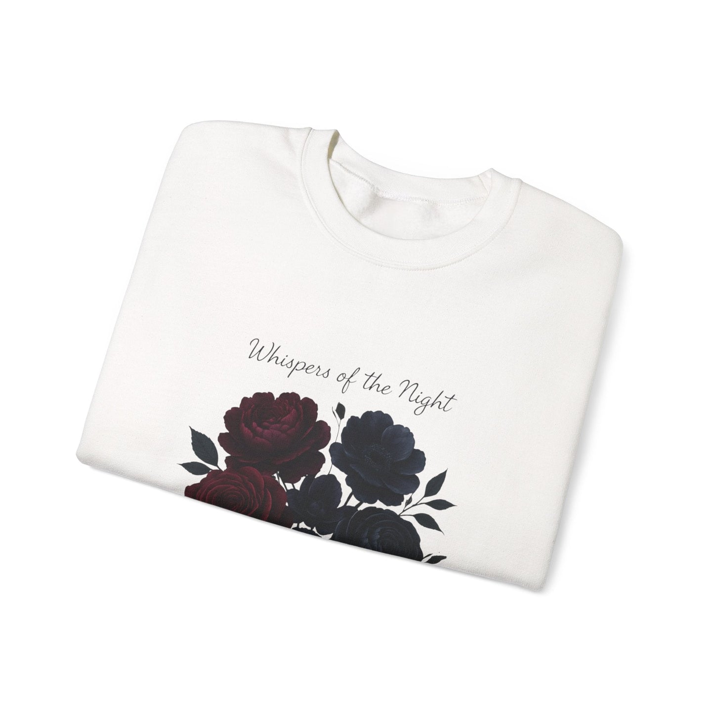 Whispers of the Night floral roses Sweatshirt | dark red black bouquet Oceanfront Products