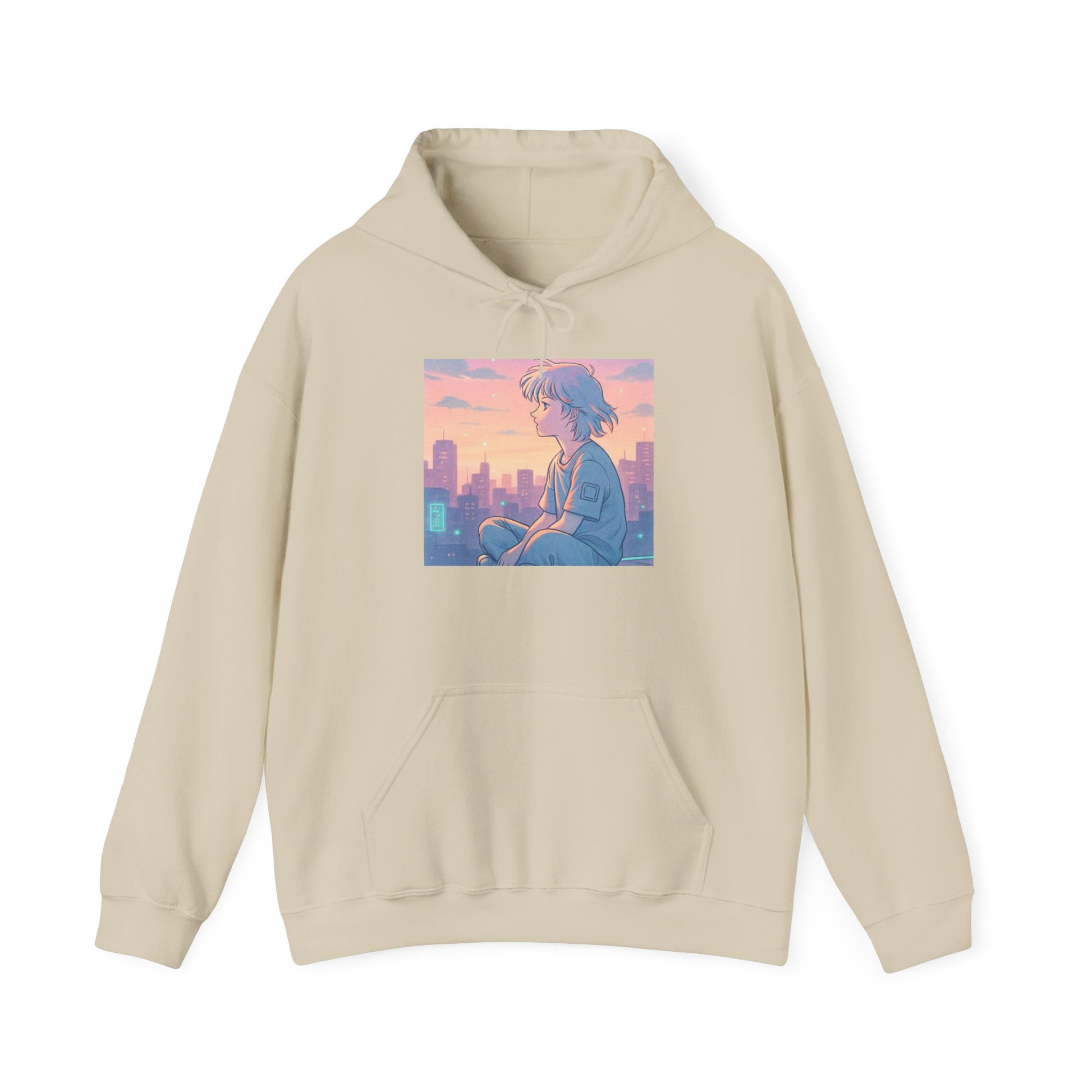 Hooded Sweatshirt Lofi/Vaporwave Design - Oceanfront Products
