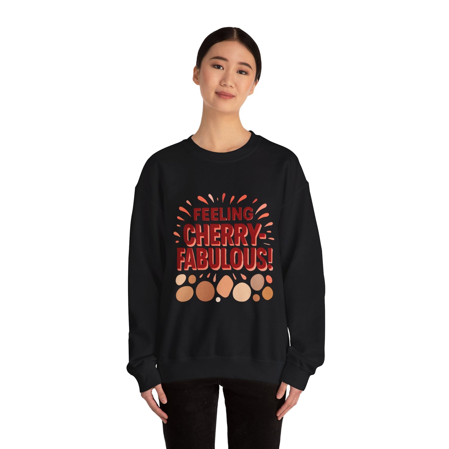 Bold cherry Sweatshirt, Cherry design on Crewneck Jumper, Unisex Pullover, Gift - Oceanfront Products