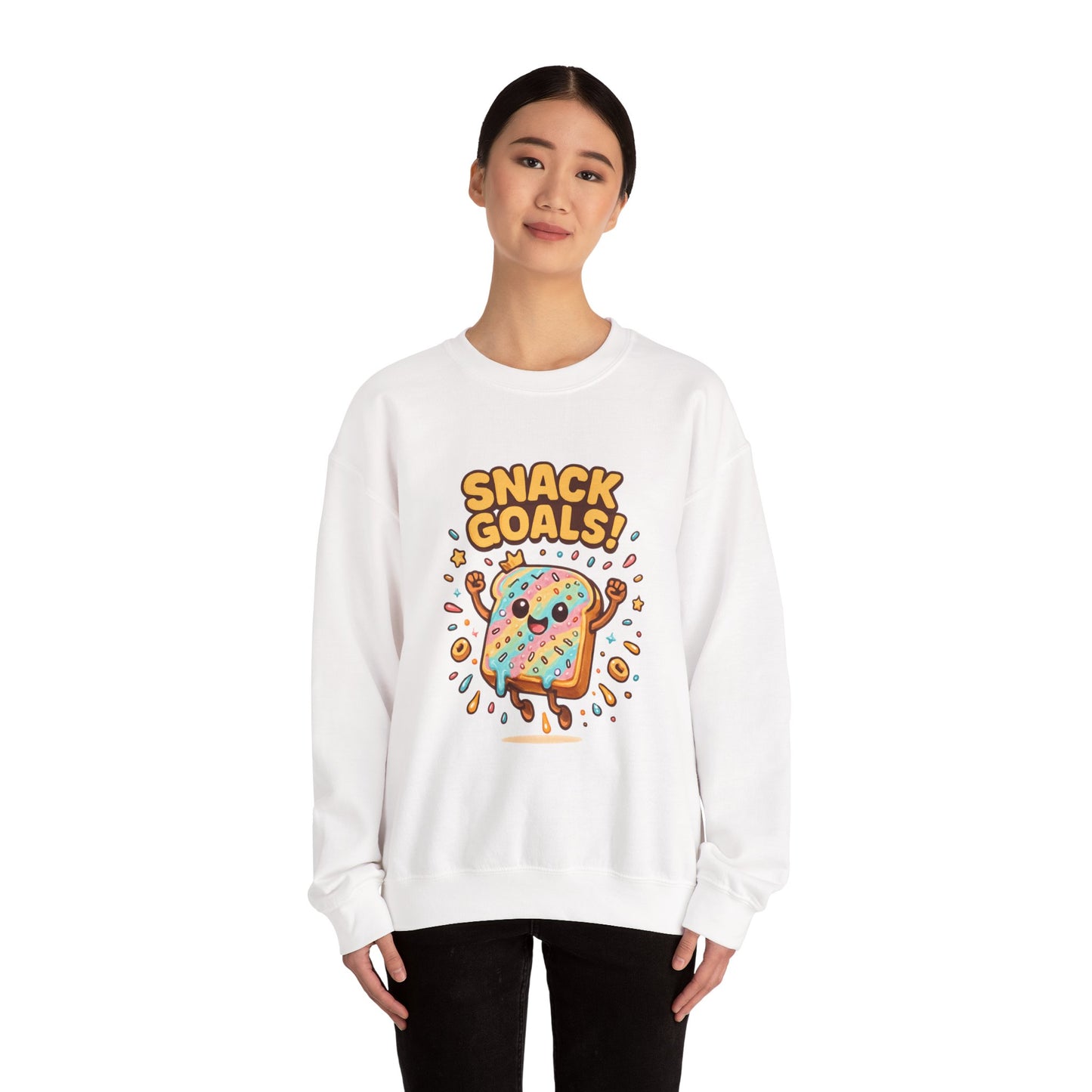 Snack Goals Sweatshirt, Foodie Gift, Comfortable Crewneck, Unisex Jumper, Funny - Oceanfront Products