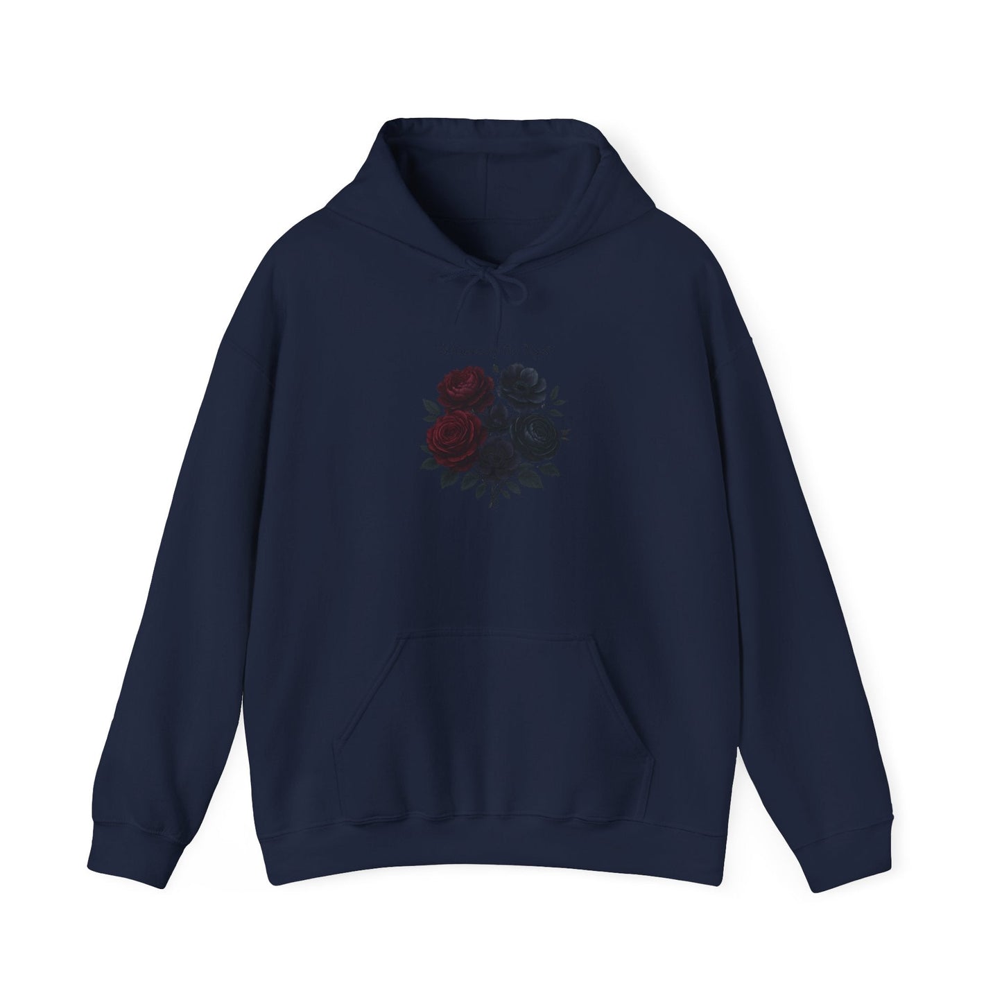 Black Floral Bouquet Hoodie | Minimal Flower Graphic Oceanfront Products