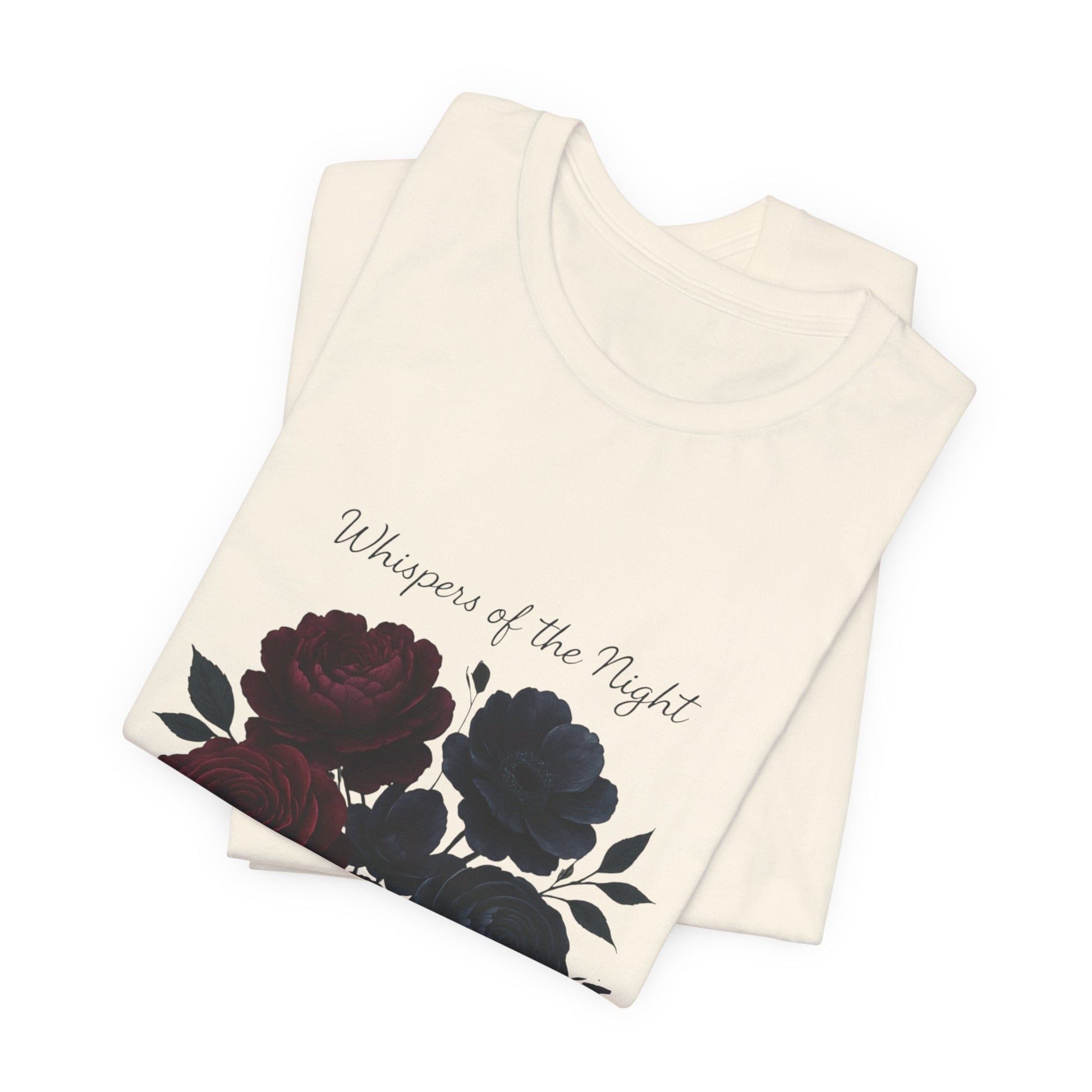 Whispers of the Night floral bouquet T-Shirt | dark roses Printify