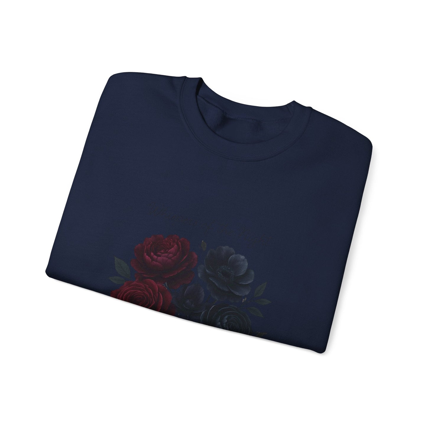 Whispers of the Night floral roses Sweatshirt | dark red black bouquet Oceanfront Products