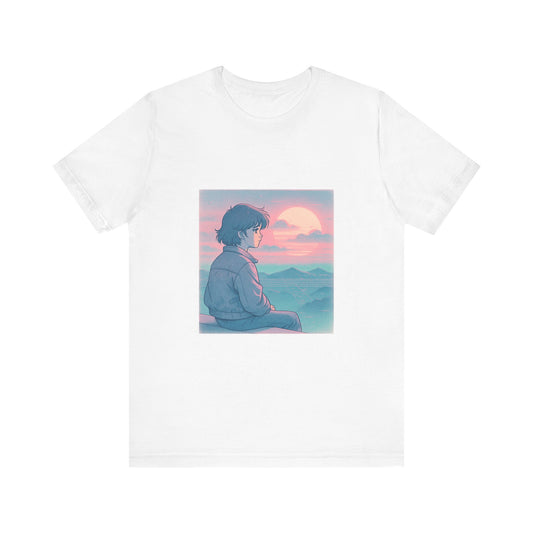Lofi Sunset Reflections Tee | Vaporwave Chill Aesthetic | Retro Dreamscape Shirt | Lofi Anime Art T-Shirt - Oceanfront Products