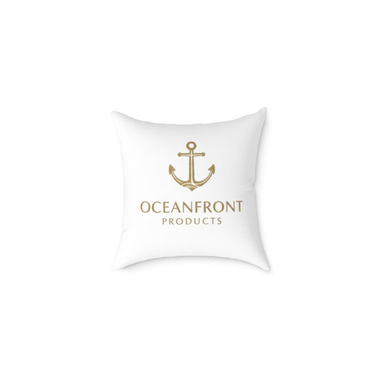 Nautical Anchor Square Pillow – Oceanfront Products Coastal Decor Printify
