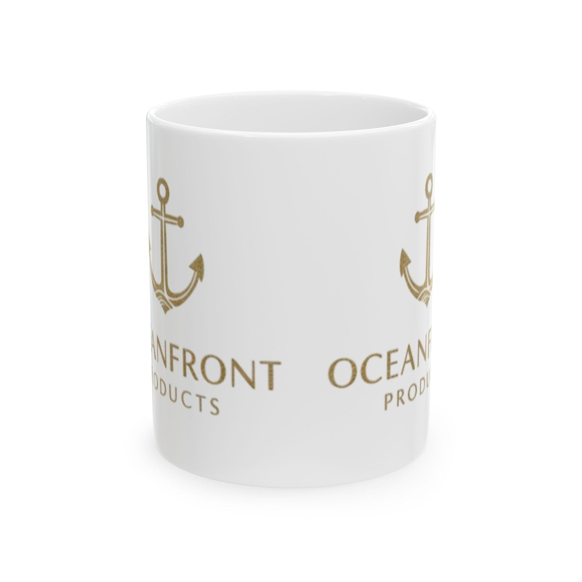 Nautical Anchor Ceramic Mug — Gold Anchor Coffee Cup (11oz & 15oz) Printify