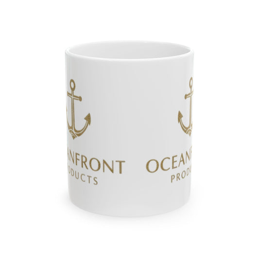 Nautical Anchor Ceramic Mug — Gold Anchor Coffee Cup (11oz & 15oz) Printify