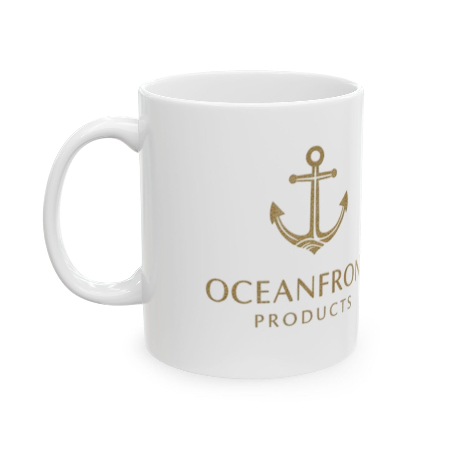 Nautical Anchor Ceramic Mug — Gold Anchor Coffee Cup (11oz & 15oz) Printify