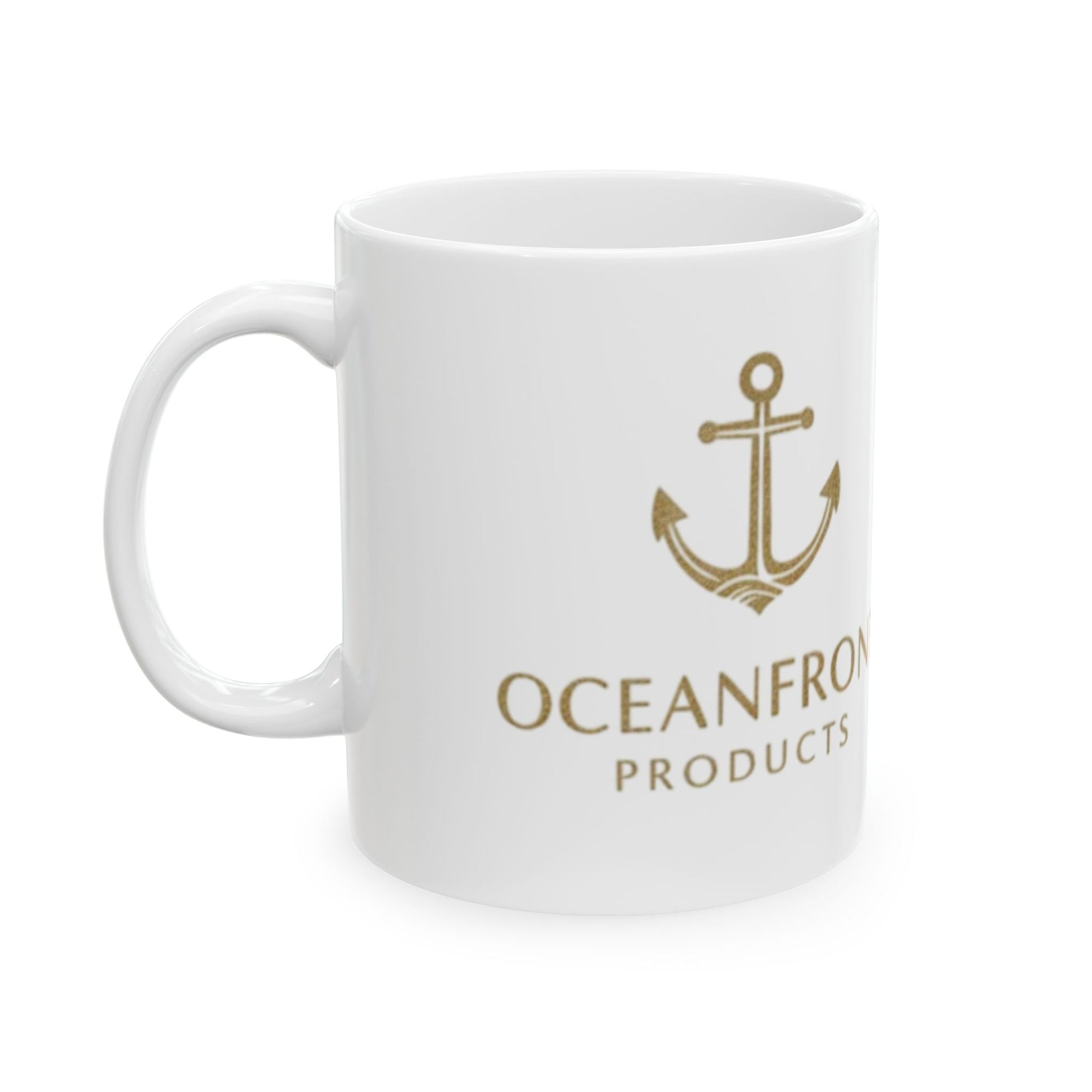 Nautical Anchor Ceramic Mug — Gold Anchor Coffee Cup (11oz & 15oz) Printify