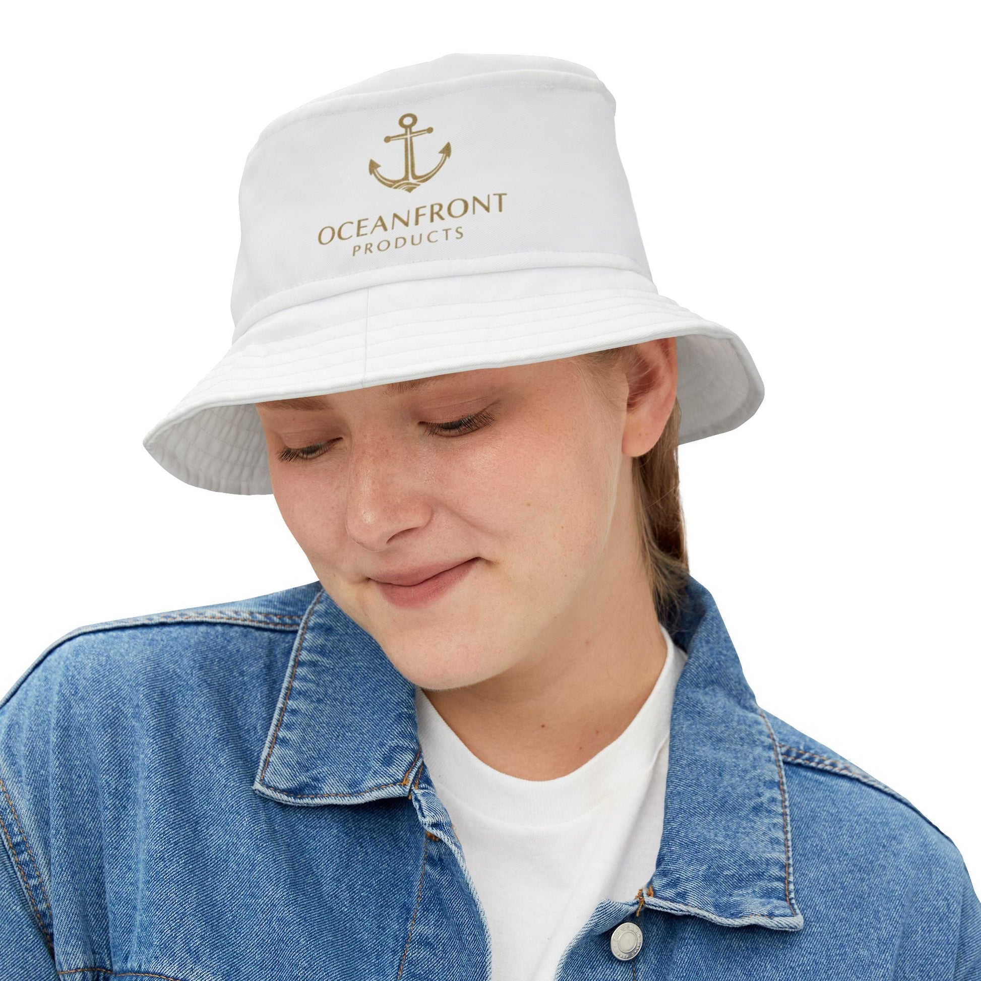 Oceanfront Anchor Embroidered Bucket Hat Printify