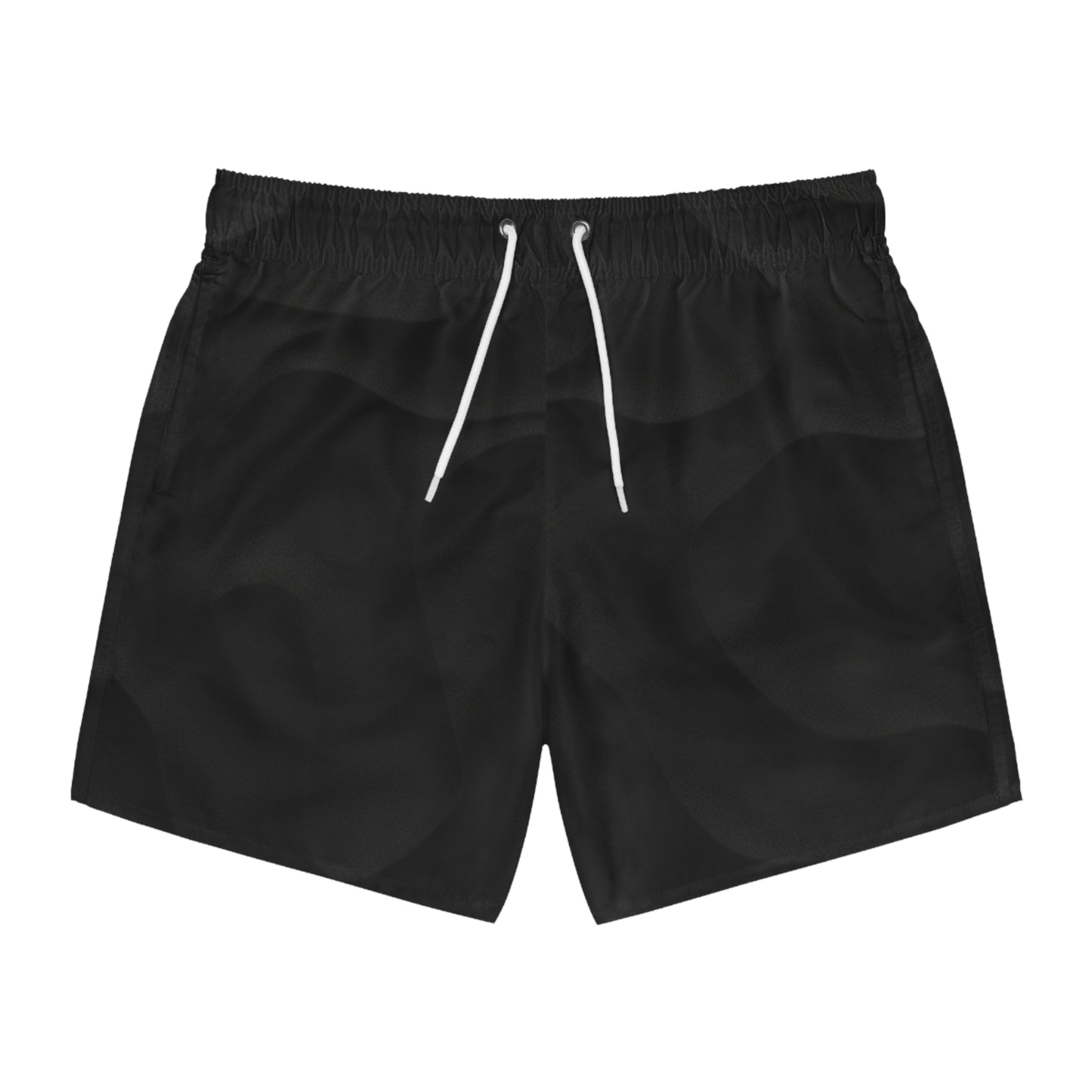 Black AOP Swim Trunks — Solid All-Over-Print Men’s Beach Shorts
