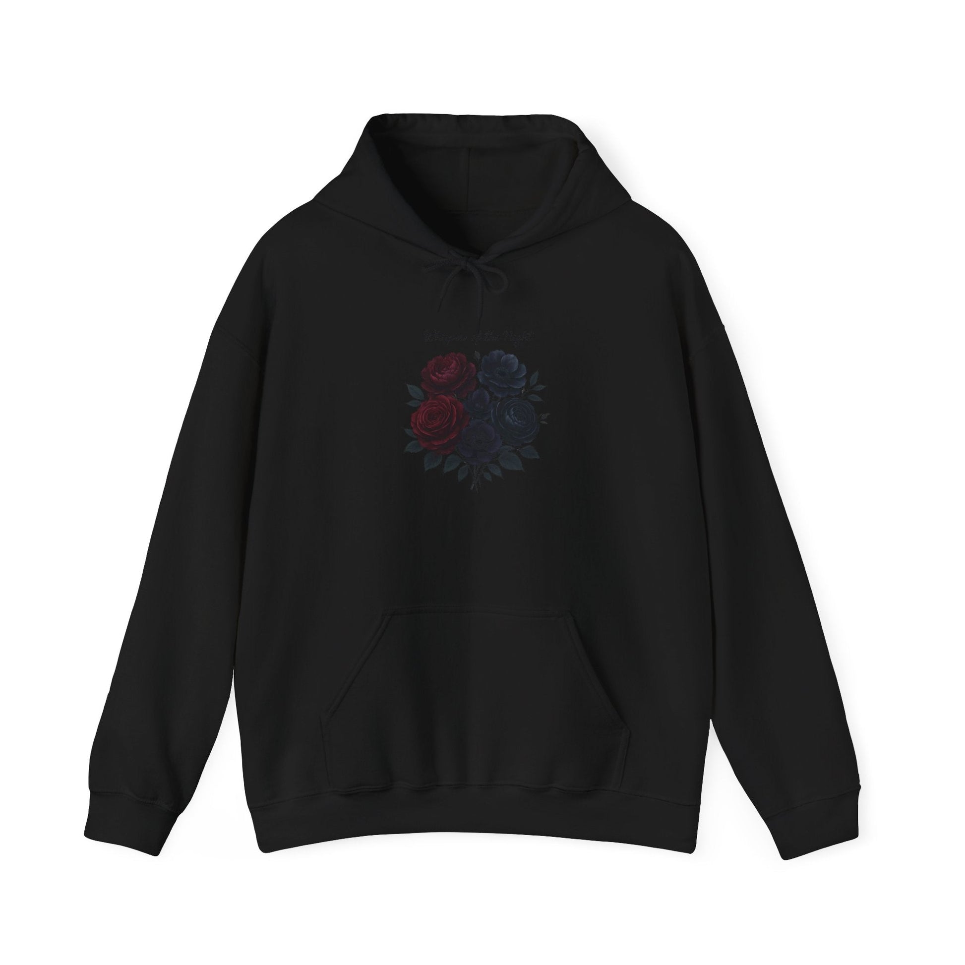 Black Floral Bouquet Hoodie | Minimal Flower Graphic Oceanfront Products