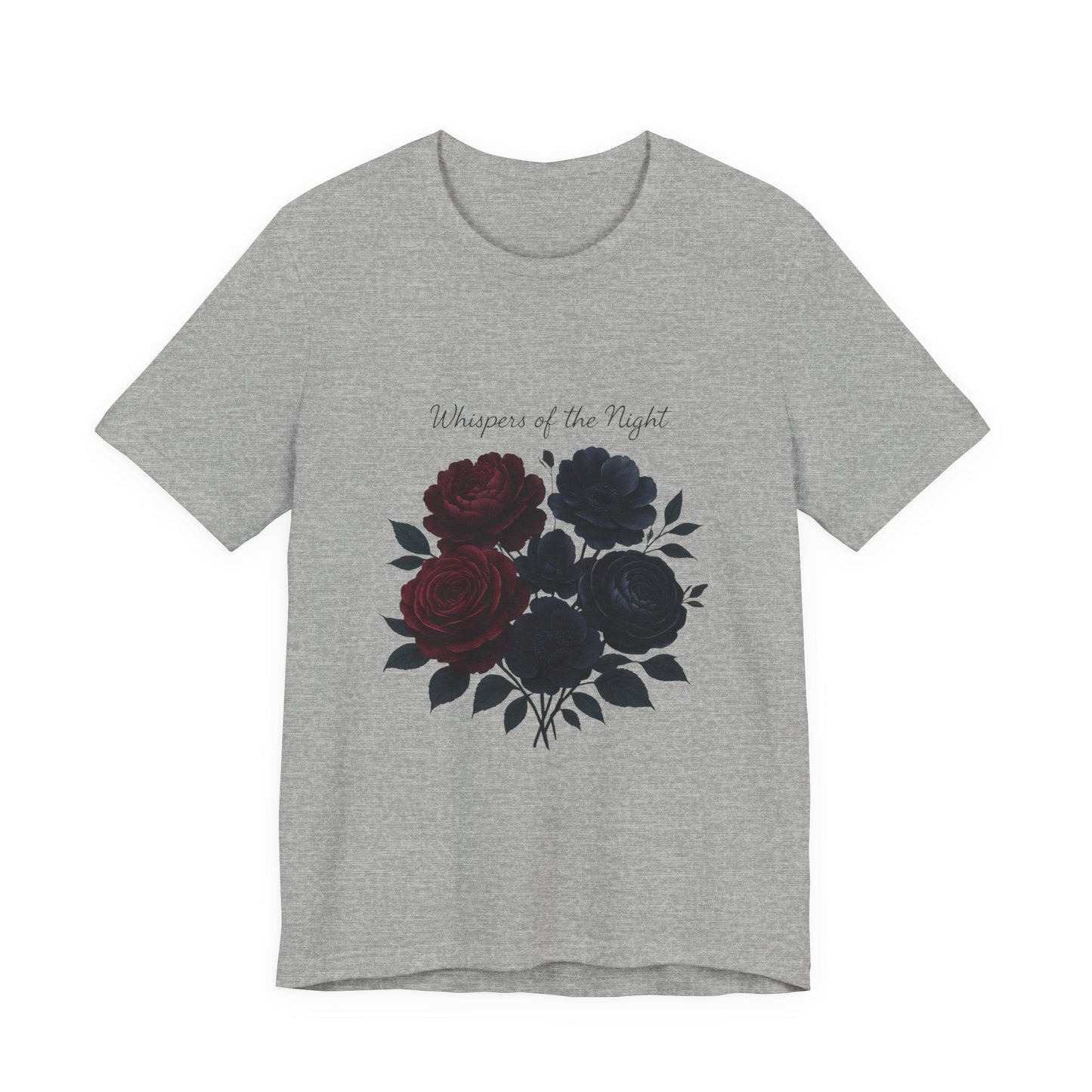Whispers of the Night floral bouquet T-Shirt | dark roses Printify