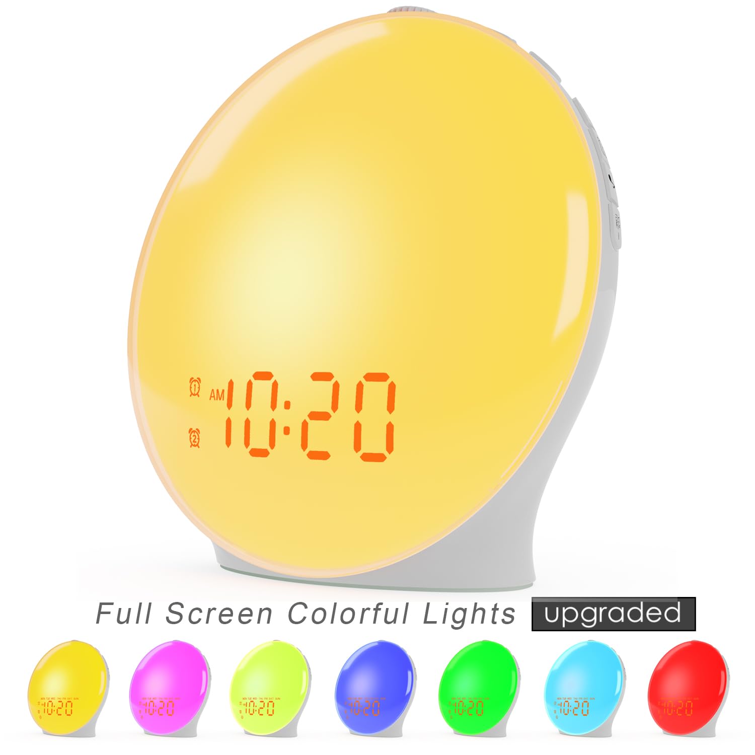 Oceanfront Sunrise Glow Clock – Wake-Up Light, Sleep Aid, Dual Alarm, 7 Colors, Natural Sunrise Simulation Oceanfront Products