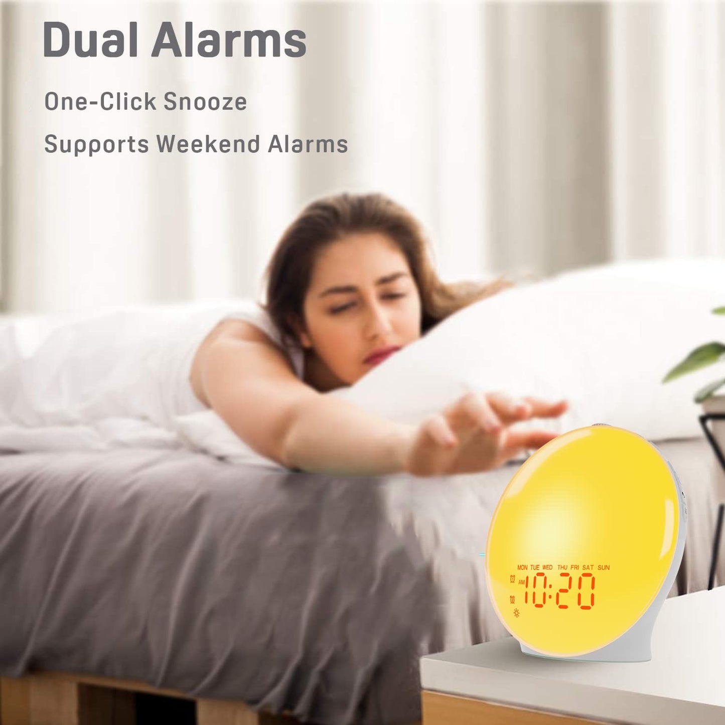Oceanfront Sunrise Glow Clock – Wake-Up Light, Sleep Aid, Dual Alarm, 7 Colors, Natural Sunrise Simulation Oceanfront Products