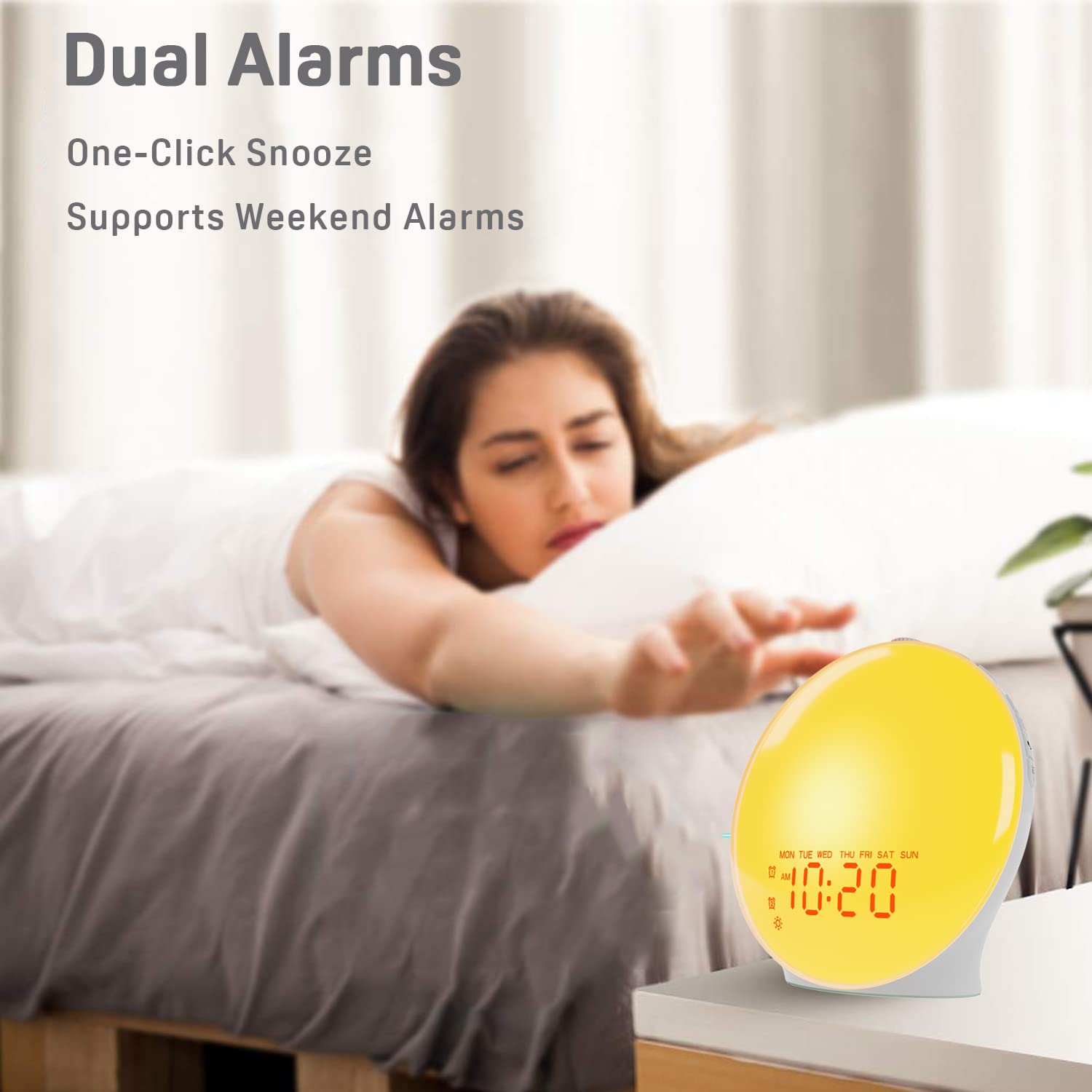 Oceanfront Sunrise Glow Clock – Wake-Up Light, Sleep Aid, Dual Alarm, 7 Colors, Natural Sunrise Simulation Oceanfront Products