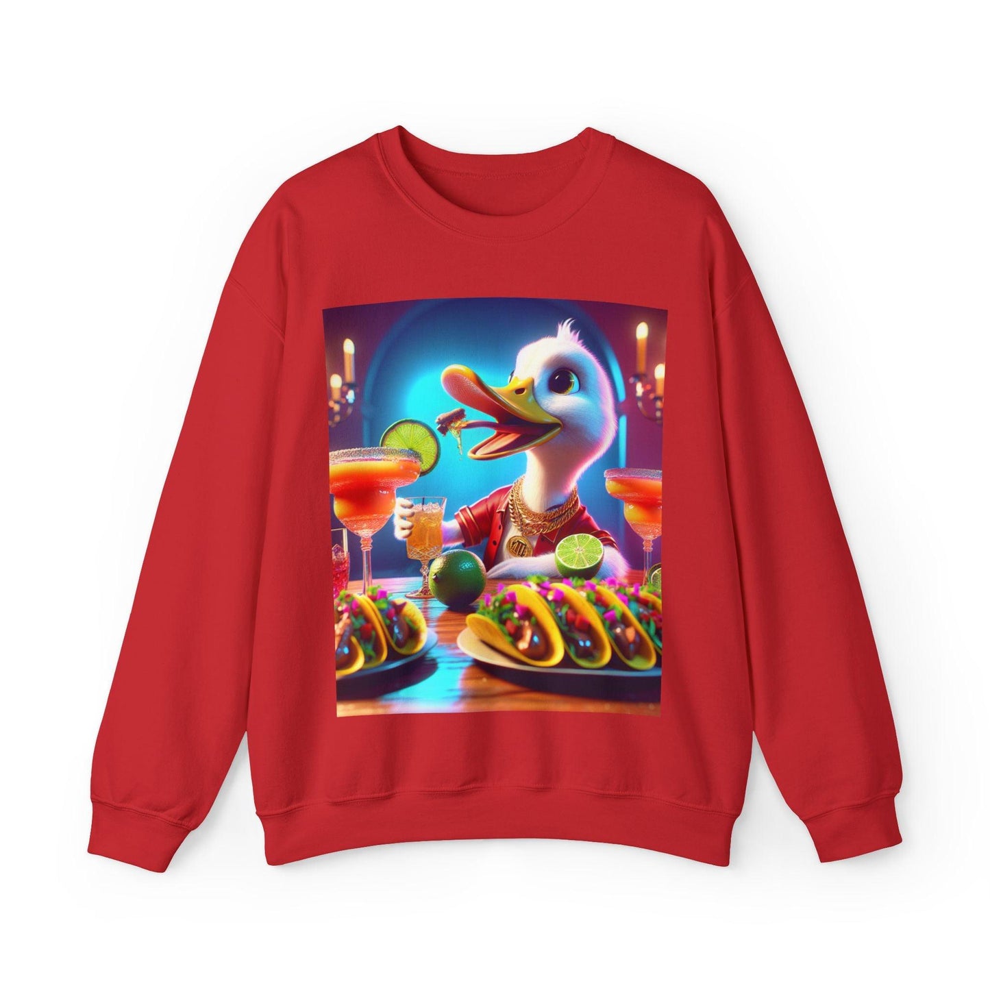 Sweatshirt: Gangster Duck Taco and Margarita Party Seasonal Seller Unisex Heavy Blend - Oceanfront Products