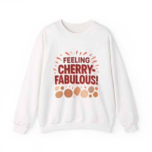 Bold cherry Sweatshirt, Cherry design on Crewneck Jumper, Unisex Pullover, Gift - Oceanfront Products