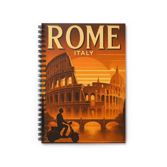 Artistic Rome Spiral Notebook - Perfect for Travel Journals, Gift Ideas, Study Supplies, Sketching, and Souvenirs - Oceanfront Products