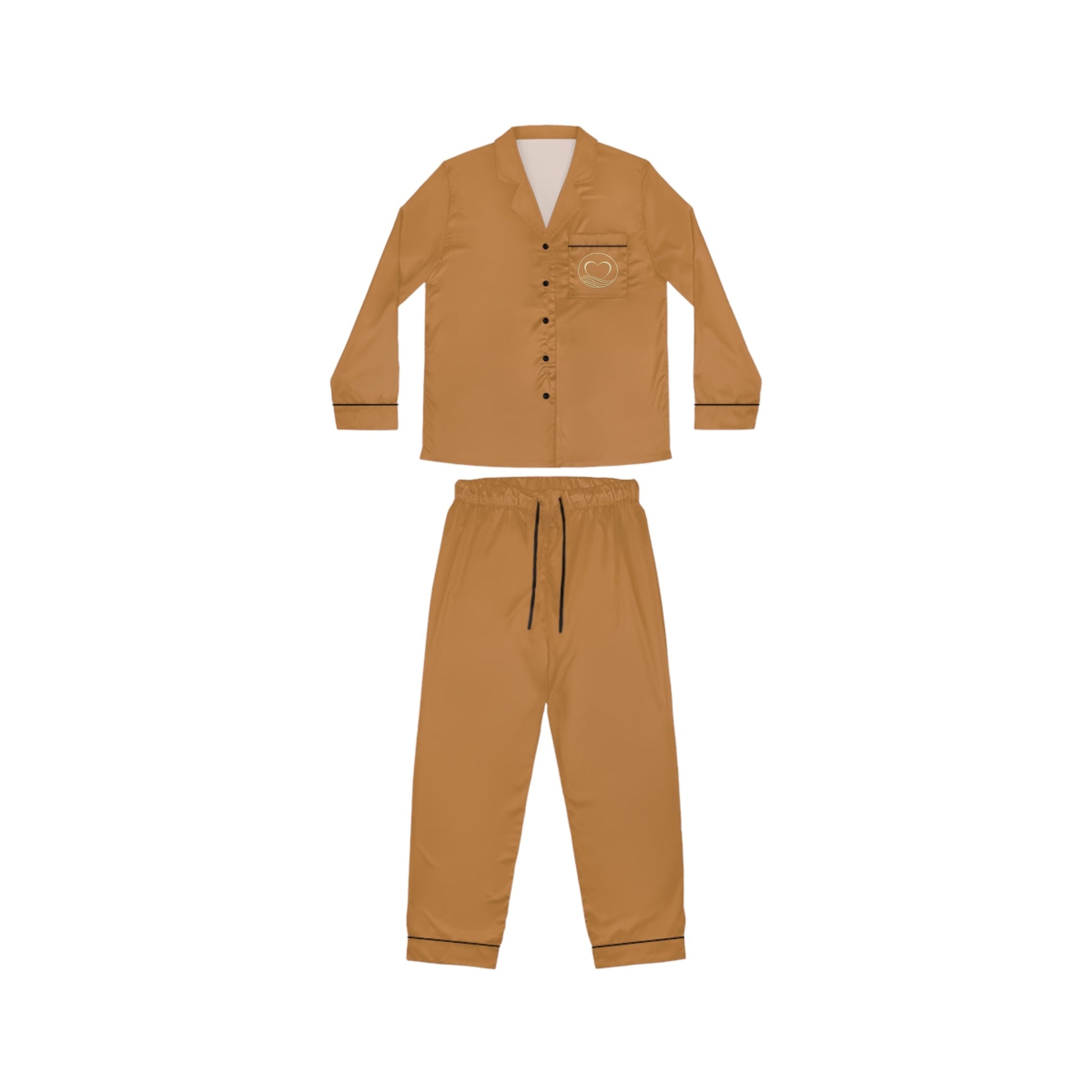 Golden Hour Soft Life Satin Pajama Set – Champagne Edition | Oceanfront Products Printify