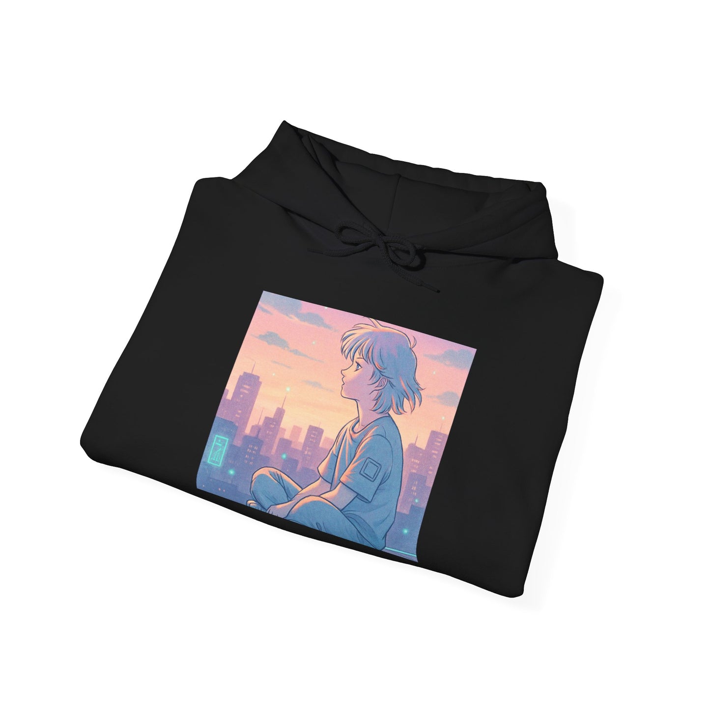 Hooded Sweatshirt Lofi/Vaporwave Design - Oceanfront Products