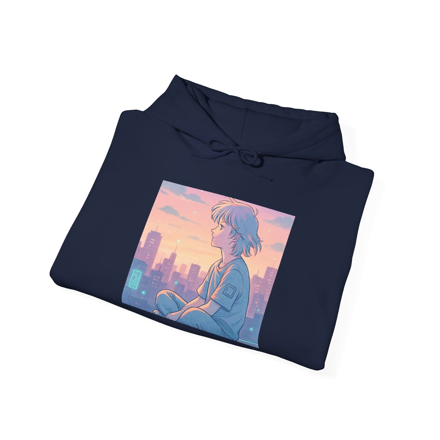 Hooded Sweatshirt Lofi/Vaporwave Design - Oceanfront Products