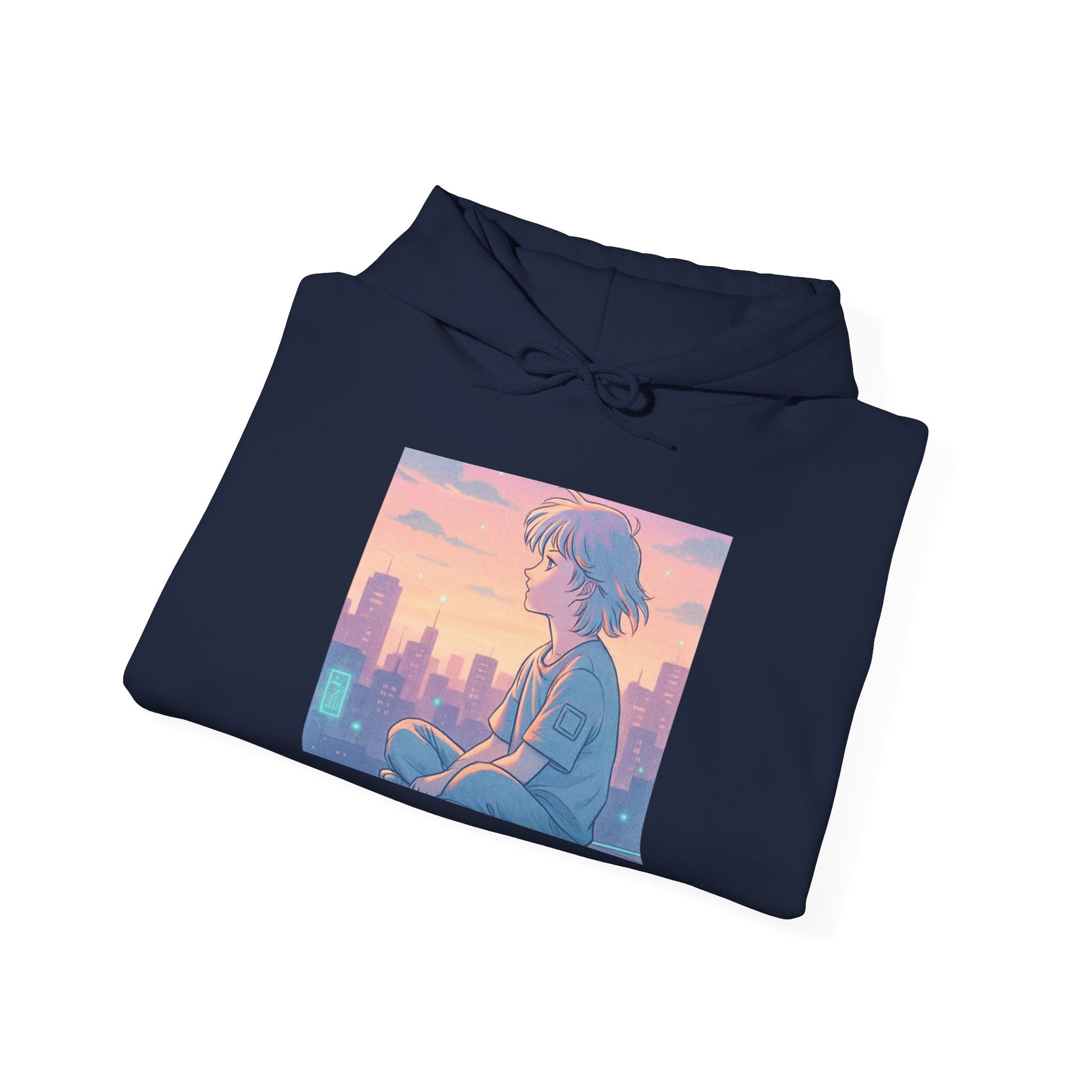 Hooded Sweatshirt Lofi/Vaporwave Design - Oceanfront Products