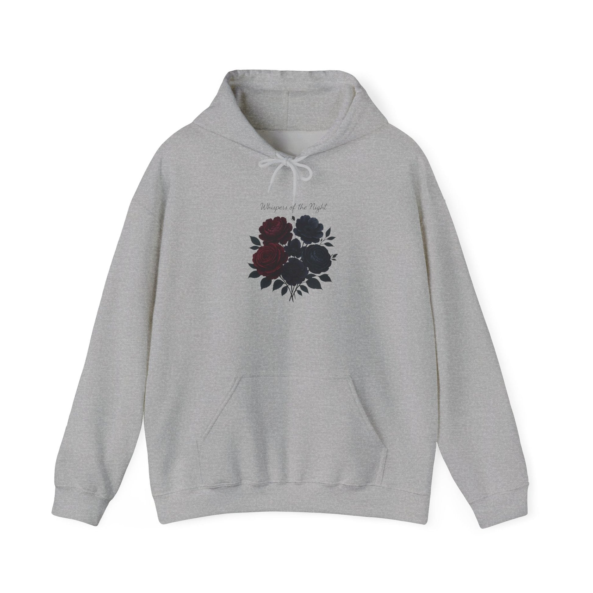 Black Floral Bouquet Hoodie | Minimal Flower Graphic Oceanfront Products