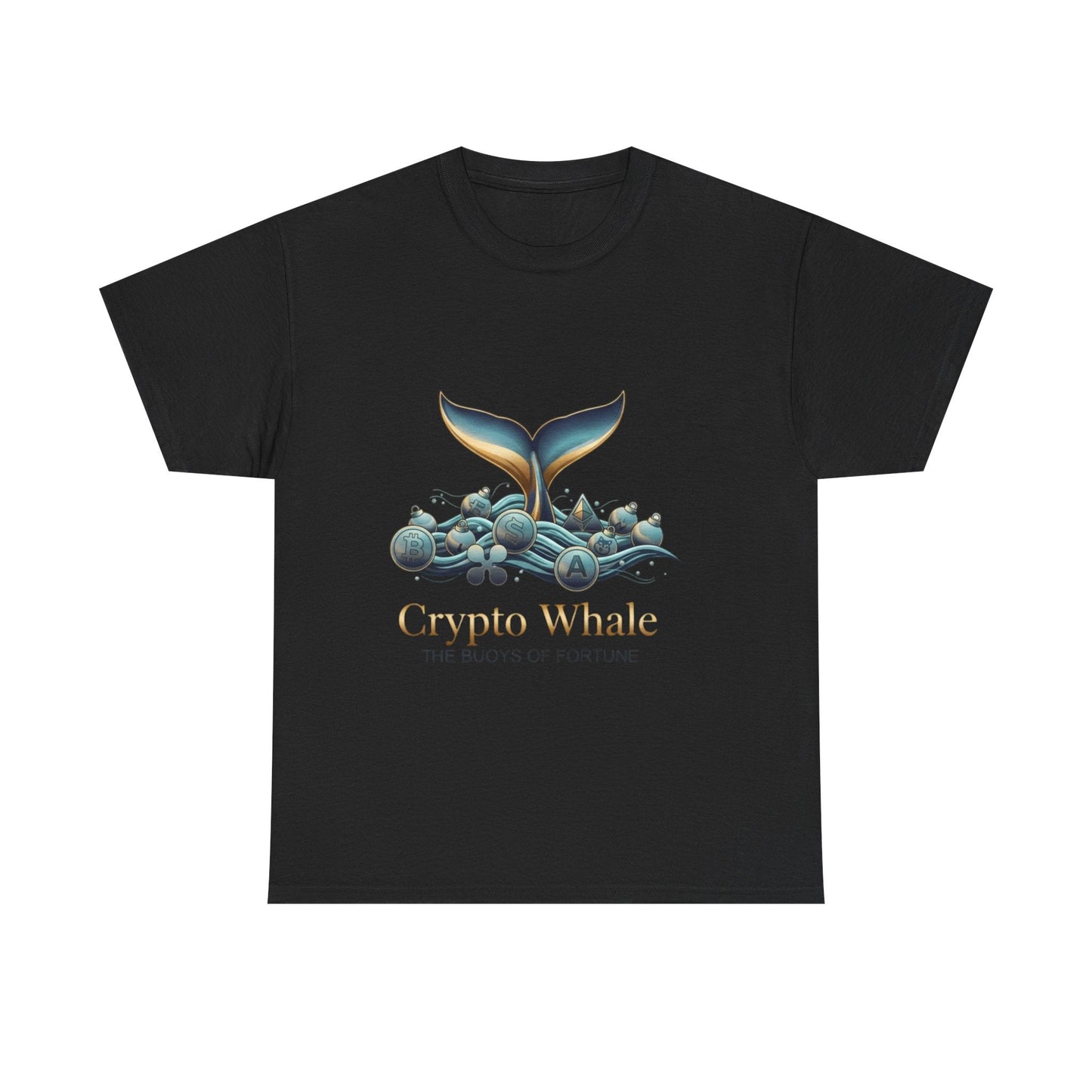 Crypto Whale T-Shirt — "Crypto Whale: The Buoys of Fortune" Graphic Tee Printify