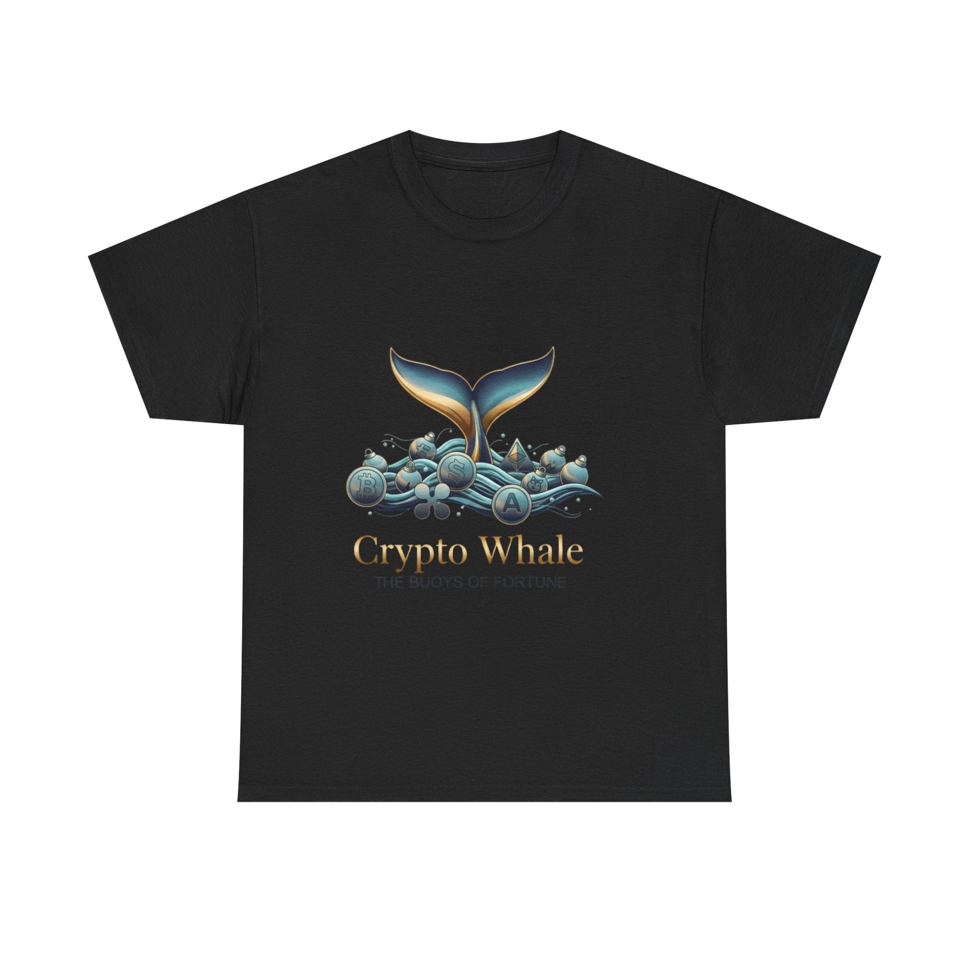 Crypto Whale T-Shirt — "Crypto Whale: The Buoys of Fortune" Graphic Tee Printify