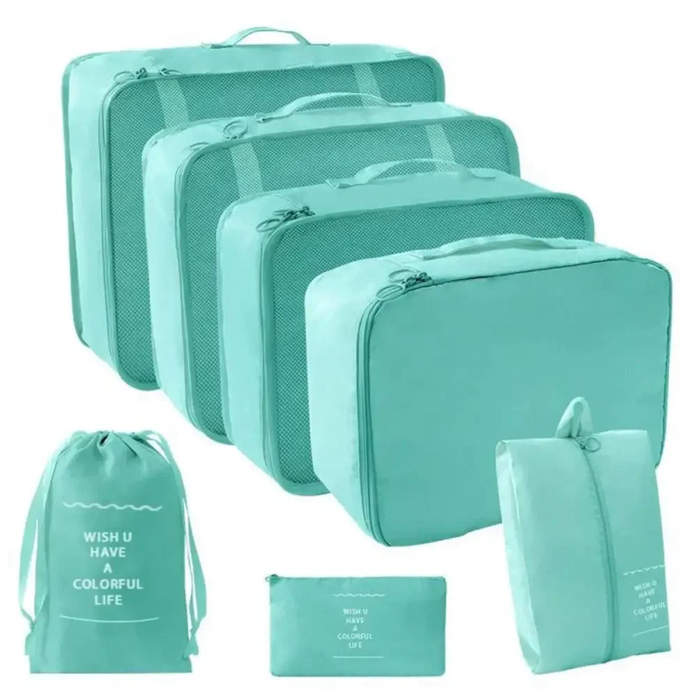 7 Pcs Set Travel Organizer Storage Bags Suitcase Packing Cubes Set Cases Portable Luggage Clothes Shoe Tidy Pouch Folding.-zmt - Oceanfront Products