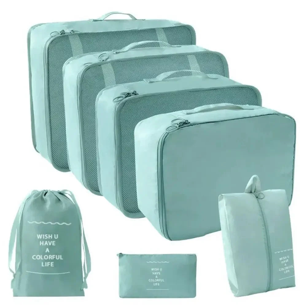 7 Pcs Set Travel Organizer Storage Bags Suitcase Packing Cubes Set Cases Portable Luggage Clothes Shoe Tidy Pouch Folding.-zmt - Oceanfront Products