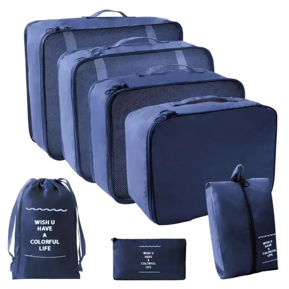 7 Pcs Set Travel Organizer Storage Bags Suitcase Packing Cubes Set Cases Portable Luggage Clothes Shoe Tidy Pouch Folding.-zmt - Oceanfront Products