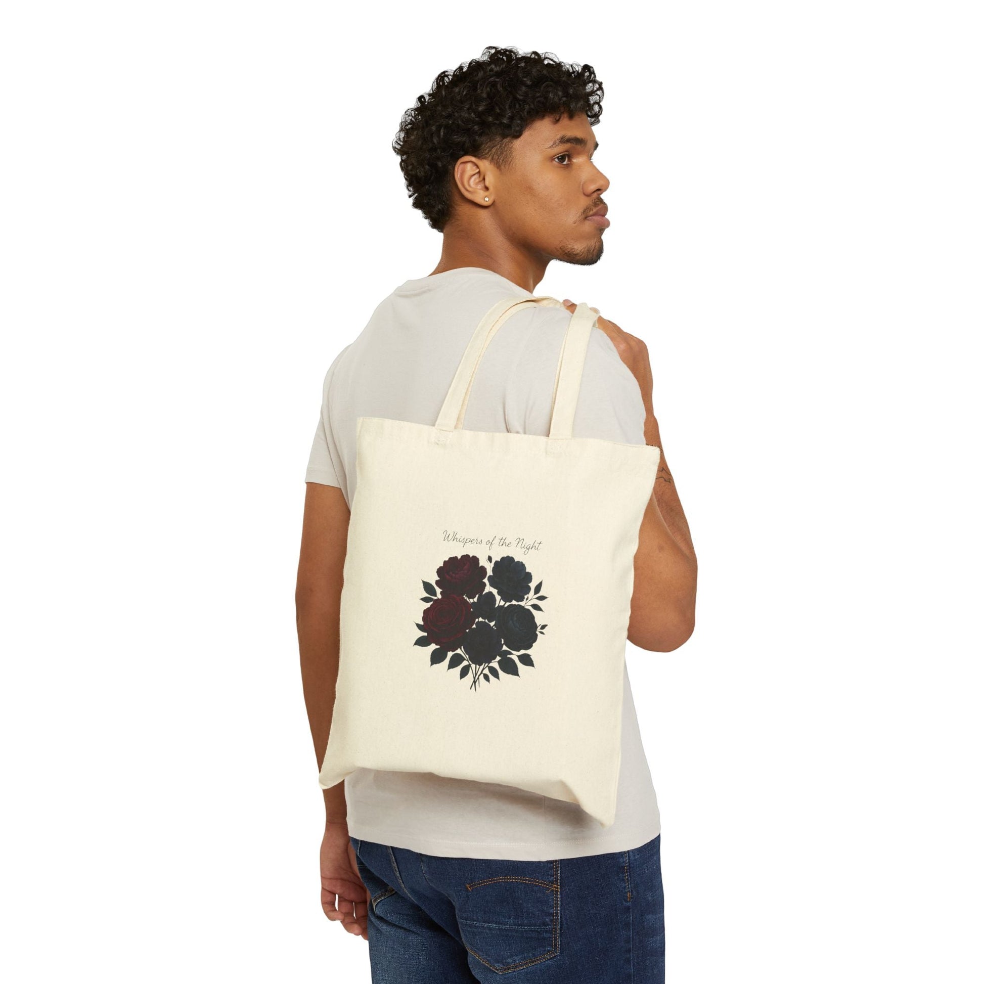 Dark Floral Bouquet Tote Bag | Minimal Botanical Canvas Oceanfront Products