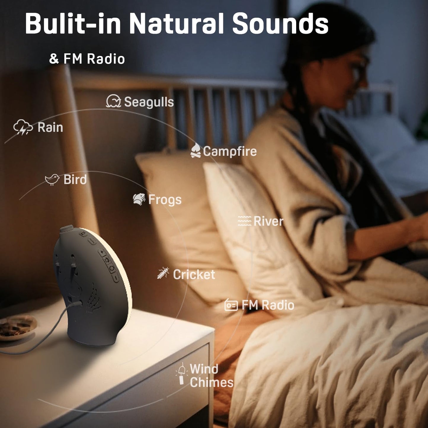 Oceanfront Sunrise Glow Clock – Wake-Up Light, Sleep Aid, Dual Alarm, 7 Colors, Natural Sunrise Simulation Oceanfront Products