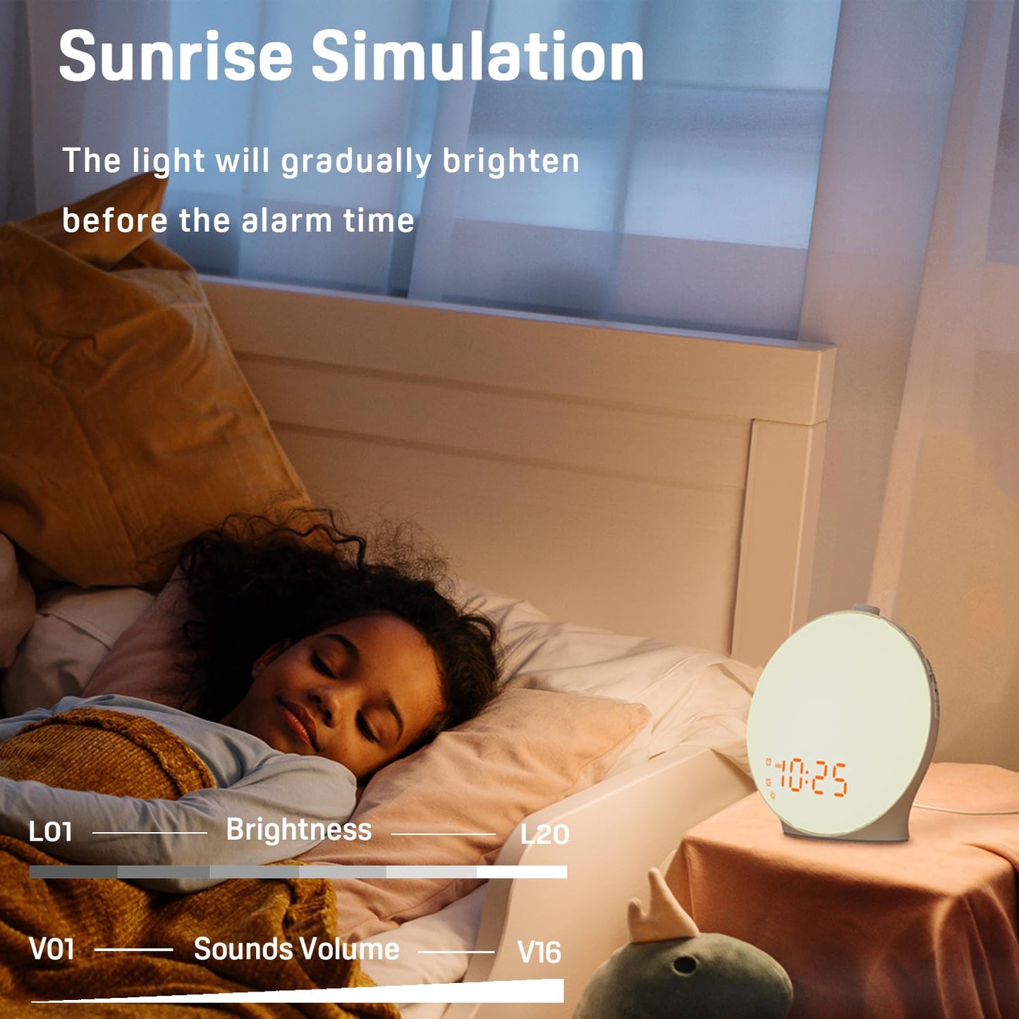 Oceanfront Sunrise Glow Clock – Wake-Up Light, Sleep Aid, Dual Alarm, 7 Colors, Natural Sunrise Simulation Oceanfront Products