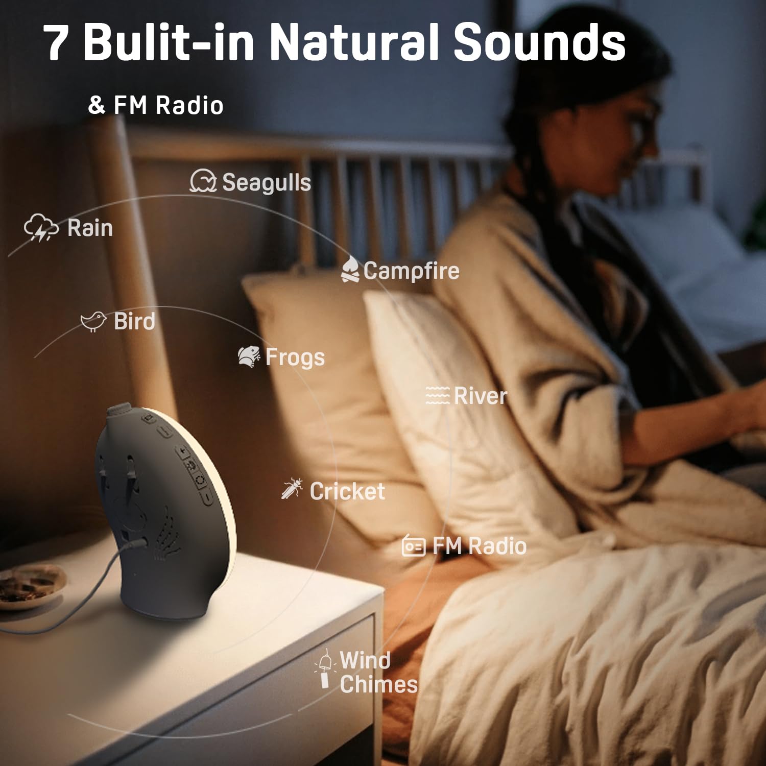 Oceanfront Sunrise Glow Clock – Wake-Up Light, Sleep Aid, Dual Alarm, 7 Colors, Natural Sunrise Simulation Oceanfront Products