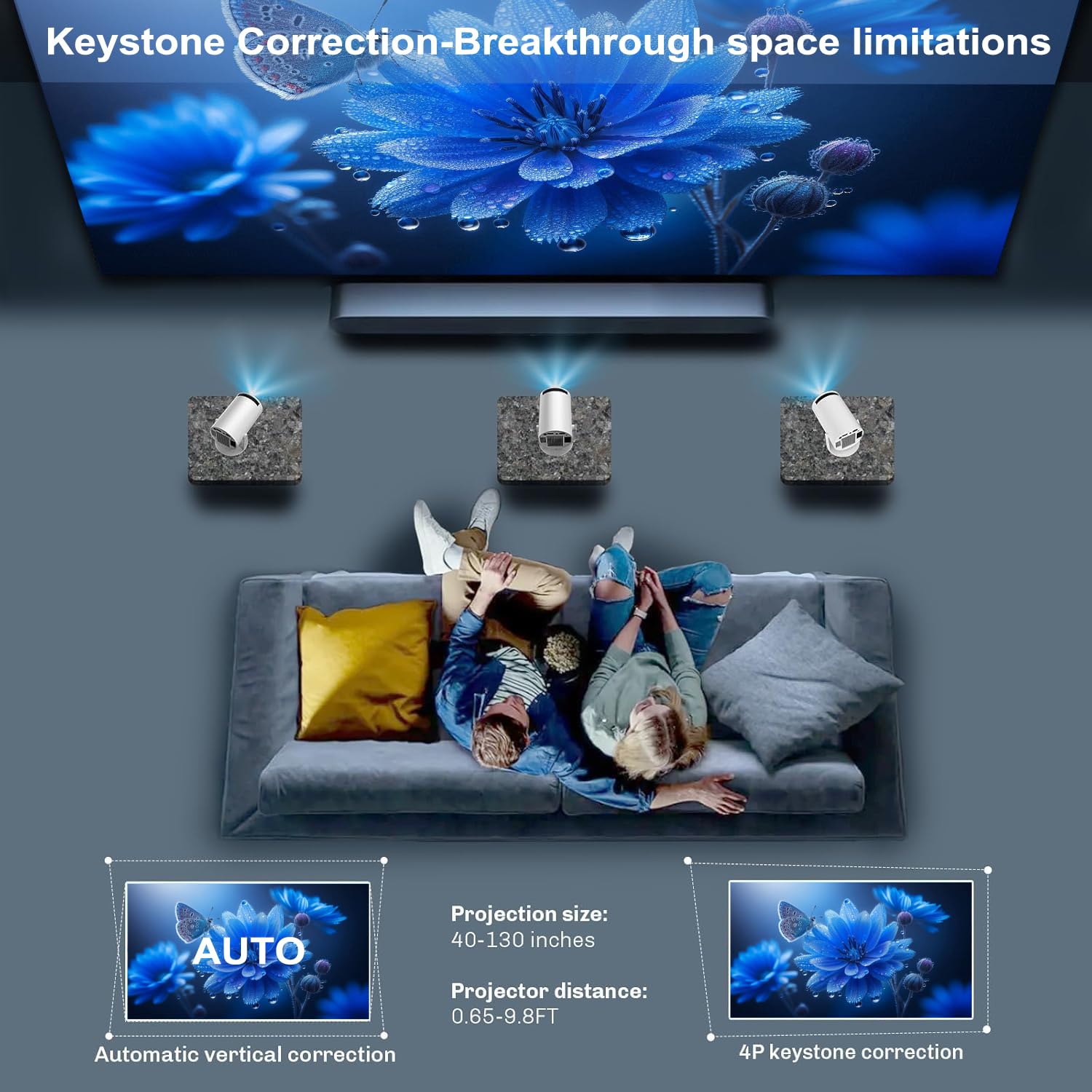 Oceanfront Mini Cinema Projector™ – Full HD 1080p Portable Projector, Travel-Ready Movie Night System Oceanfront Products