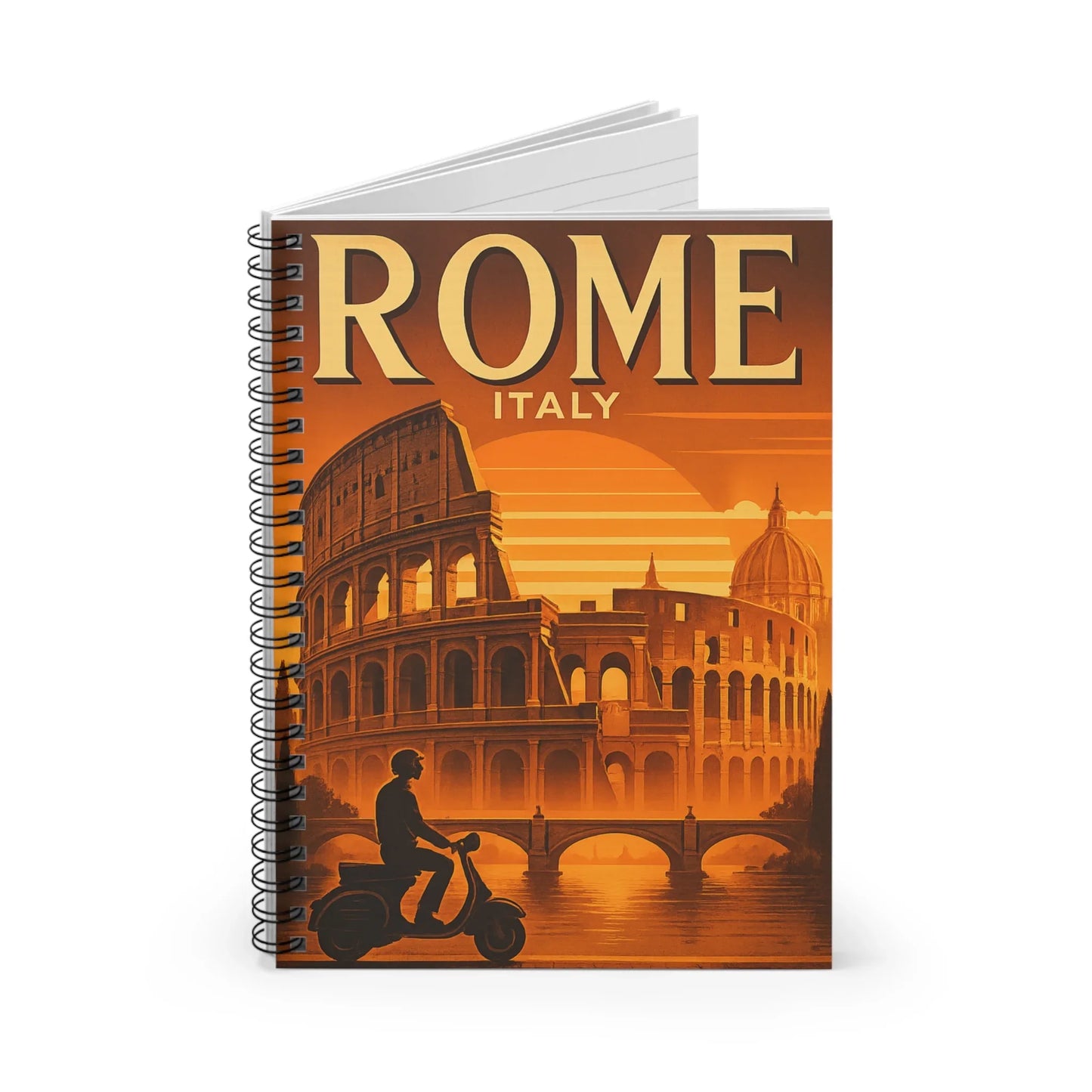Artistic Rome Spiral Notebook - Perfect for Travel Journals, Gift Ideas, Study Supplies, Sketching, and Souvenirs - Oceanfront Products