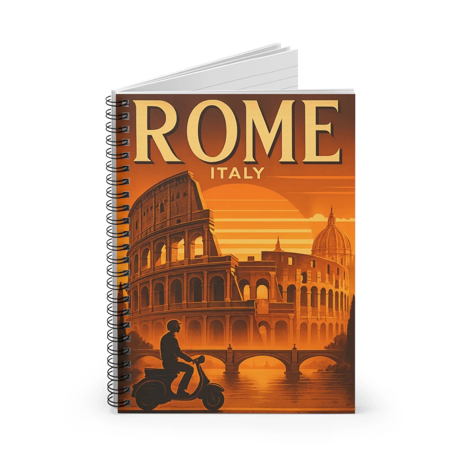 Artistic Rome Spiral Notebook - Perfect for Travel Journals, Gift Ideas, Study Supplies, Sketching, and Souvenirs - Oceanfront Products