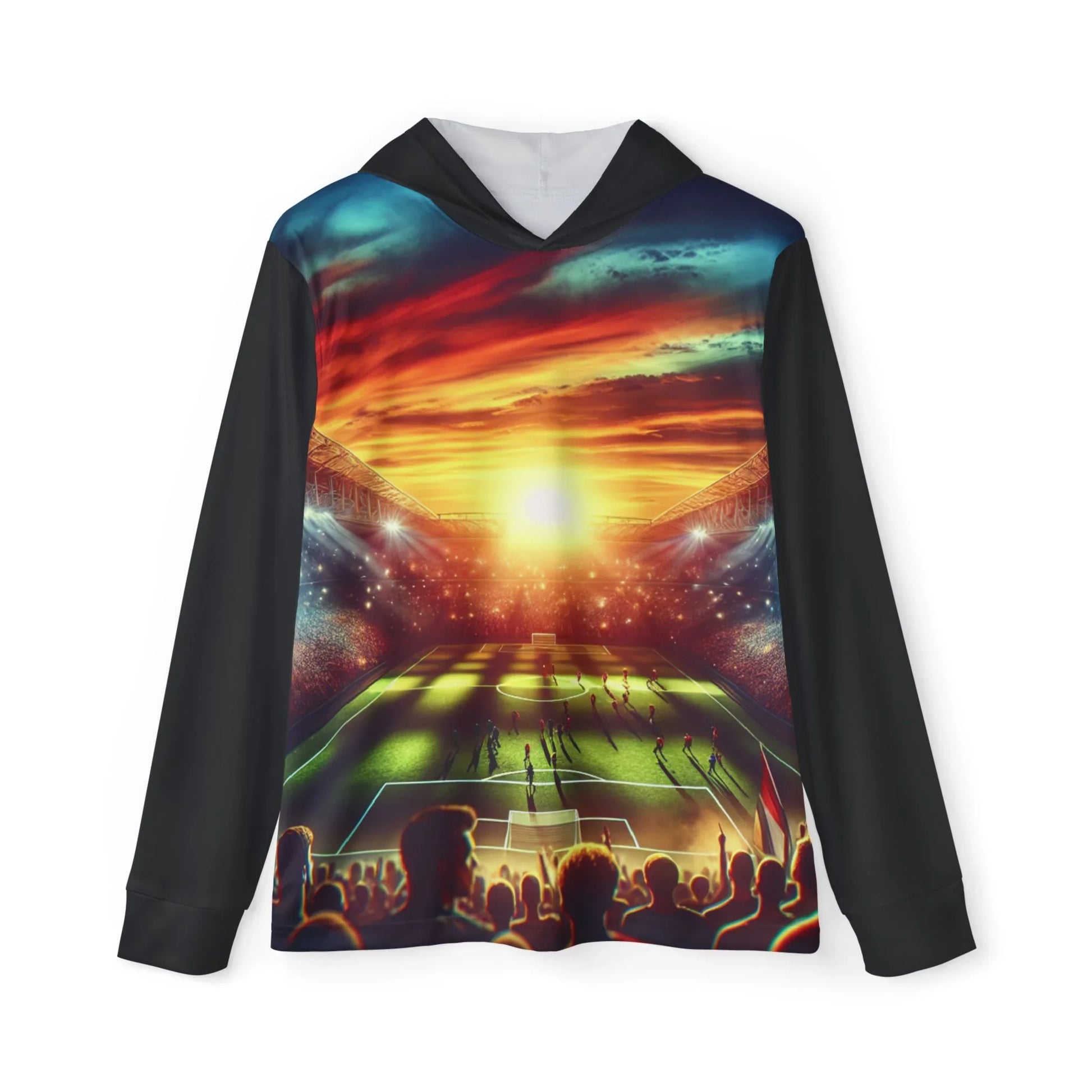 Sports Warmup Hoodie - Football Sunset Fan at Stadium Design - Oceanfront Products