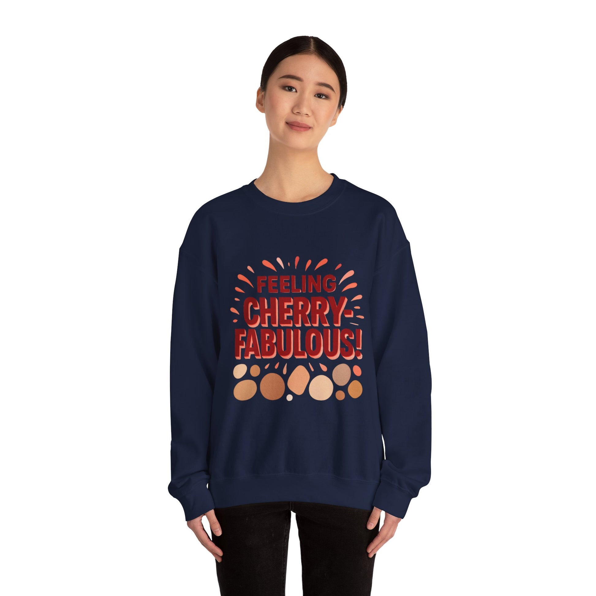 Bold cherry Sweatshirt, Cherry design on Crewneck Jumper, Unisex Pullover, Gift - Oceanfront Products